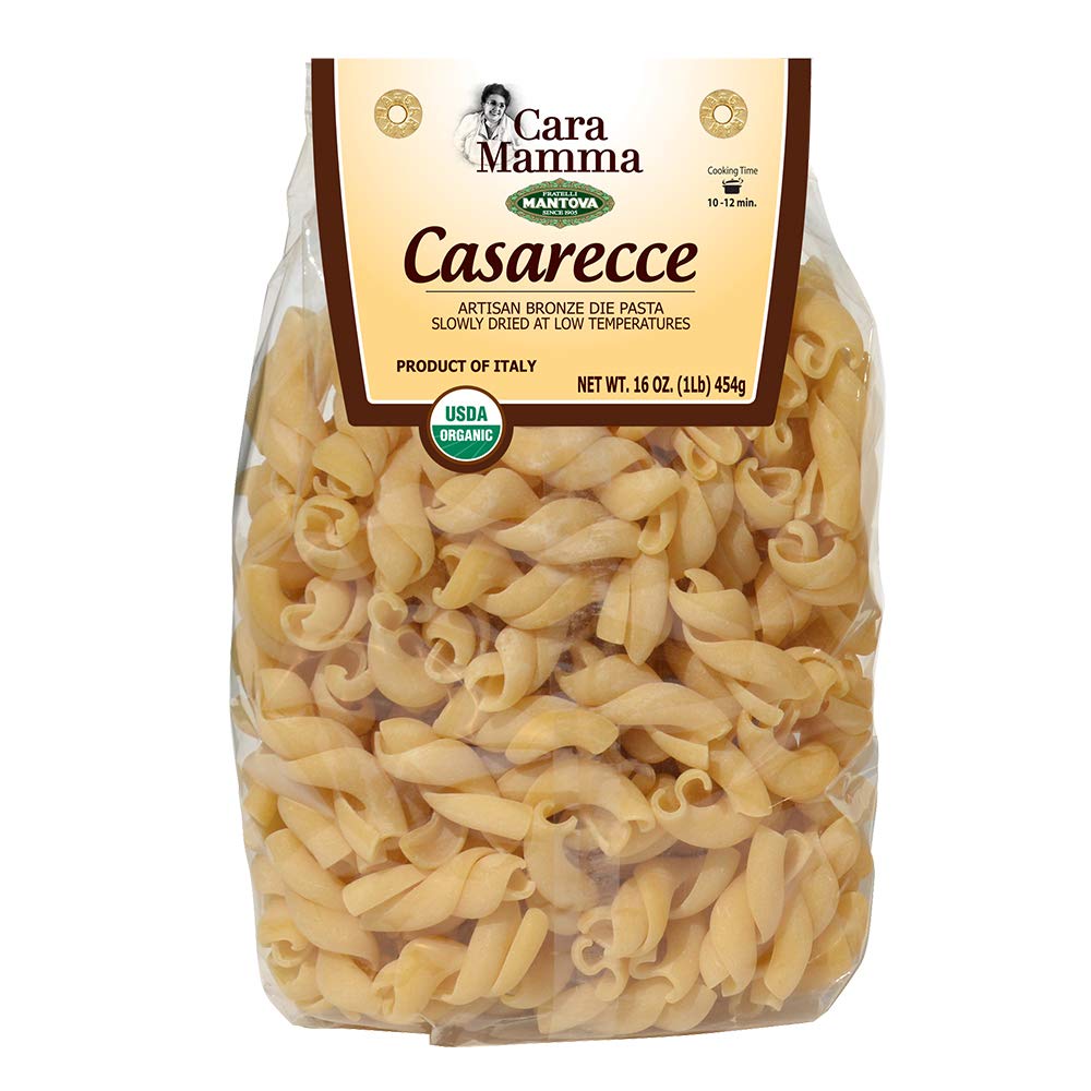 Mantova Organic Italian Specialty Pasta, Caserecce (2 packs of 1 lb. each) - Artisan Pasta, Non-GMO, Vegan, and Imported From Italy, Premium Quality