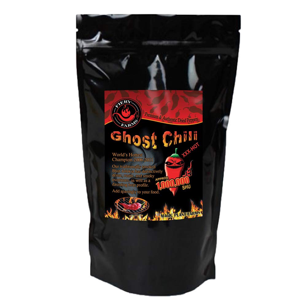 Bhut Jolokia Smoked Red Chili Flakes by Magic Plant | Rich Smoky Bold Flavor Superhot Ghost Pepper (1lb Bulk)