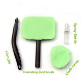 Silence Shopping Microfiber Car Windshield Easy Cleaner, Detachable Handle Brush, Cleaning Tool, Come with 2 Pads Washer Towel and 30ml Spray Bottle