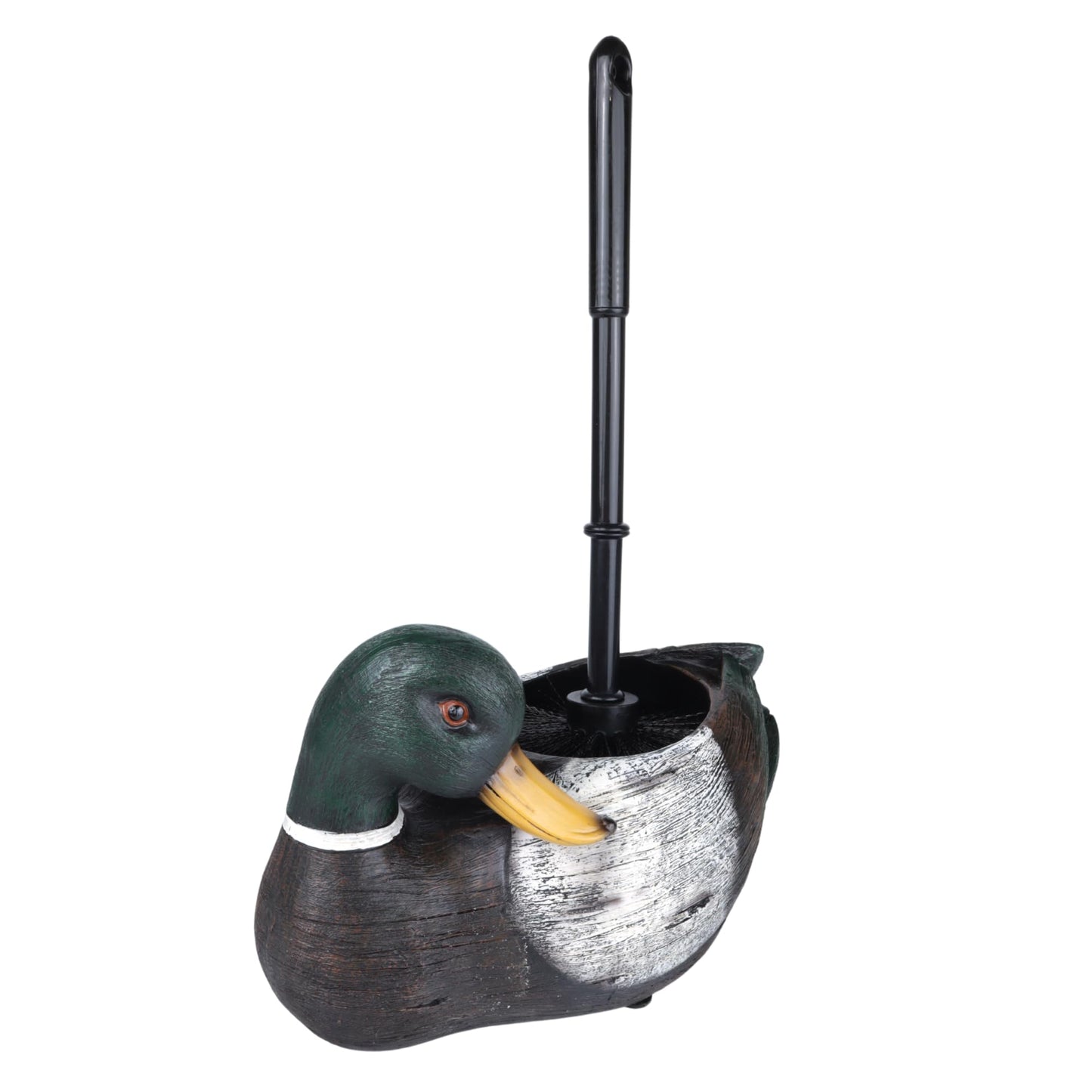 Needzo Mallard Duck Toilet Brush with Holder, Rustic Bathroom Decoration, Cabin Home Accessory