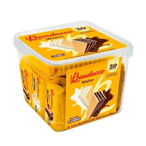 Bauducco Chocolate & Vanilla Wafer Cookies - Convenient Single Serve Wafer Cookies With 3 Layers of Cream - Delicious Sweet Snack on the go or Dessert