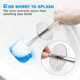 Toilet Brush and Holder, 2 Pack Toilet Brush with 304 Stainless Steel Long Handle, Toilet Bowl Brush for Bathroom Toilet-Ergonomic, Elegant,Durable