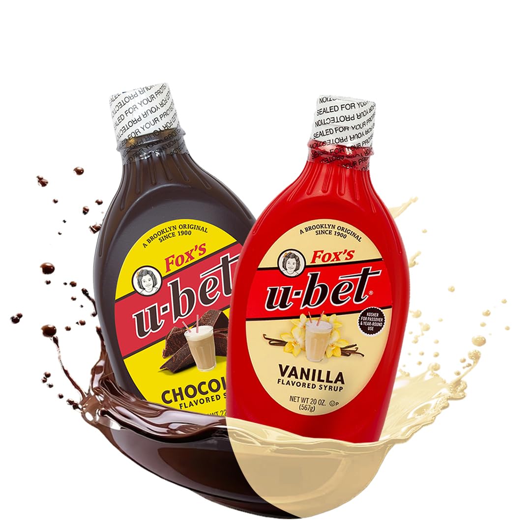 FOX’S U-BET Syrup Bottle - Brooklyn Original Since 1900, Thick, No High Fructose Corn Syrup, Kosher Certified, Fat Free, For Egg Creams, Coffee