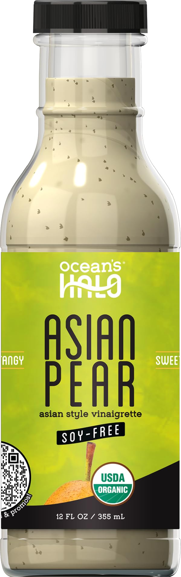 Ocean's Halo Asian Pear Vinaigrette, Asian-Style Vinaigrette & Marinade, 12 fl oz, Soy-free