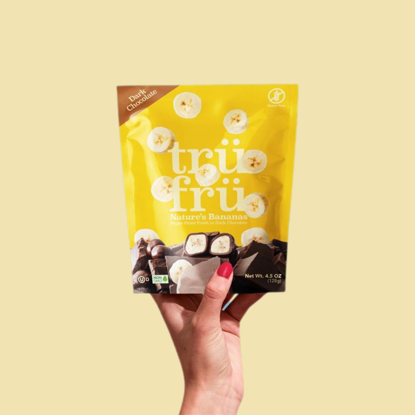 Tru Fru Nature's Bananas Hyper-Dried Fresh in Dark Chocolate 4.5 Ounce Bag
