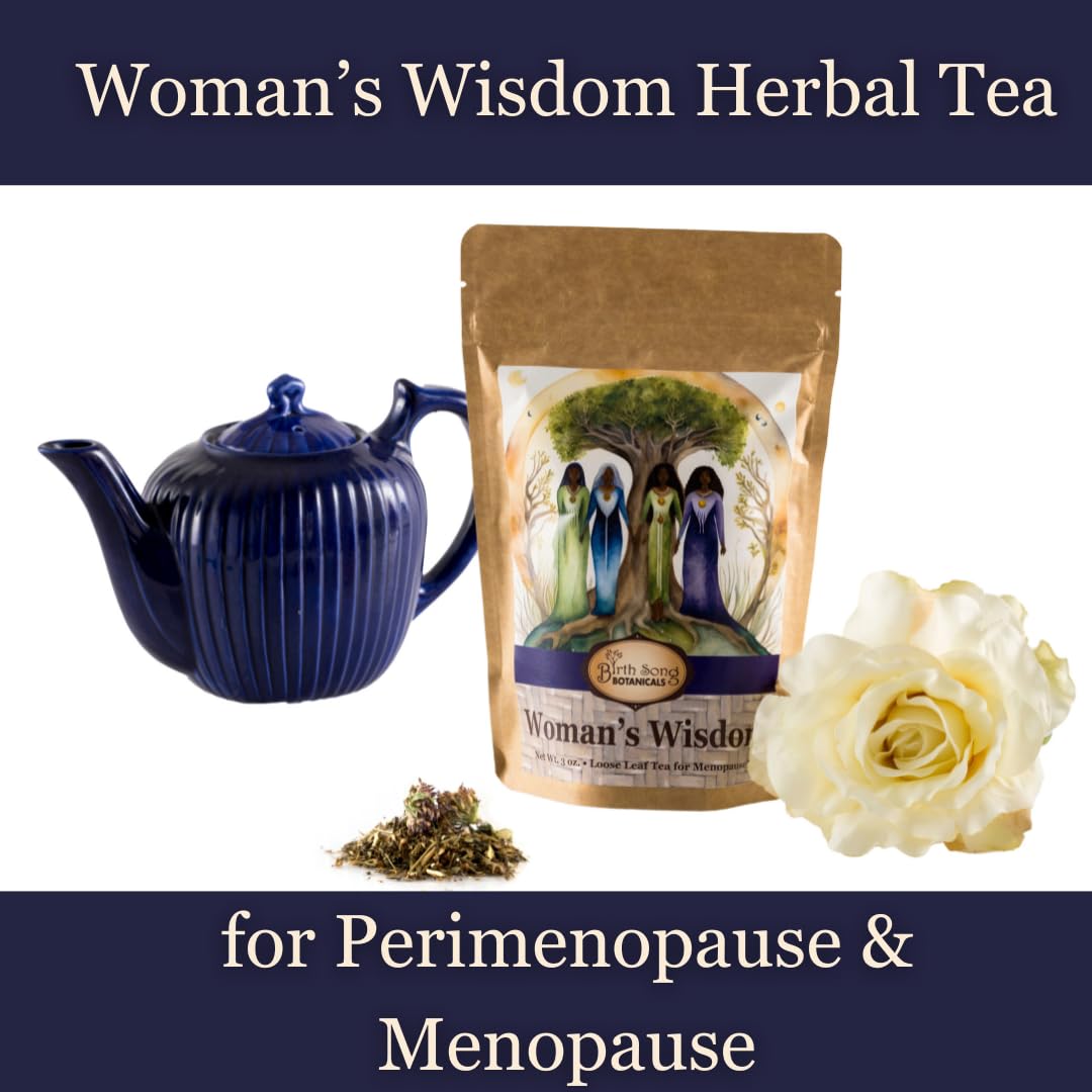 Birth Song Botanicals Woman’s Wisdom Hormonal Balance Tea for Women | Organic Menopause & PMS Tea | Hormone Balance Herbal Blend with Tulsi, Red