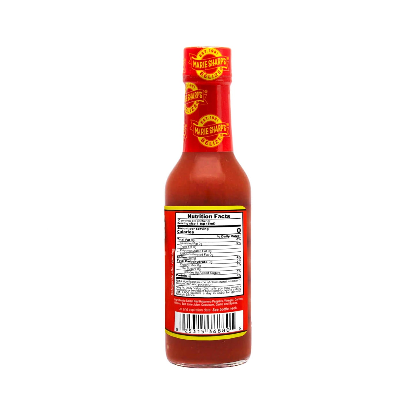 Marie Sharp’s BEWARE Comatose Heat Level Habanero Pepper Sauce, 5 oz | Extreme Heat Hot Sauce from Belize | All-Natural, No Preservatives |