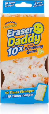Scrub Daddy Eraser Sponge - 10x More Durable Than Traditional Erasers with Scrubbing Gems - Removes Dirt, Scuffs & Stains - Water Activated Sponge