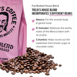 Trejo’s Tacos House Blend Medium Roast Whole Bean Coffee 12 Oz (Pack of 1) - Made with 100% Arabica Beans - Smooth Balanced Taste with Chocolate