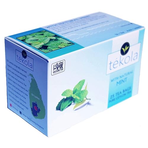 tekola, Ceylon Black Tea with Peppermint flavor. A premium blend of 100% pure Ceylon Tea. Full-bodied and invigorating, it will liven up your taste