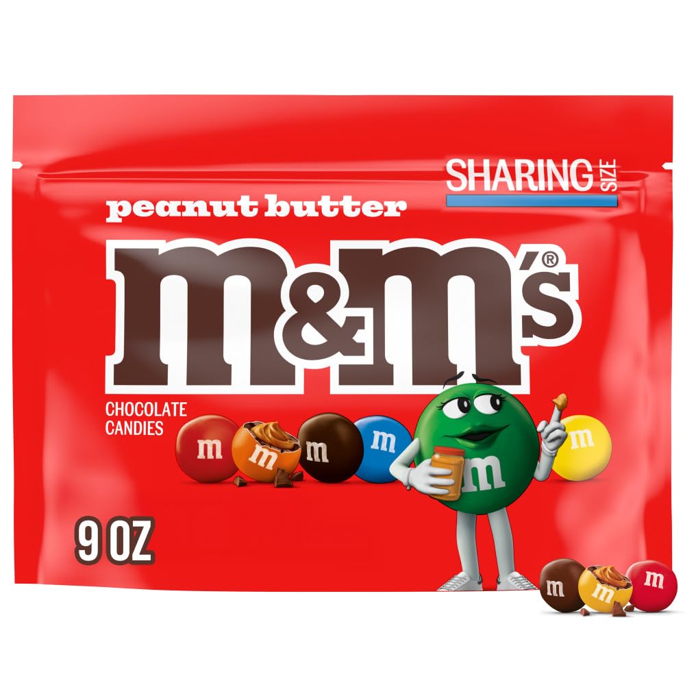 M&M'S Peanut Butter Milk Chocolate Candy, Sharing Size, 9 oz Bag