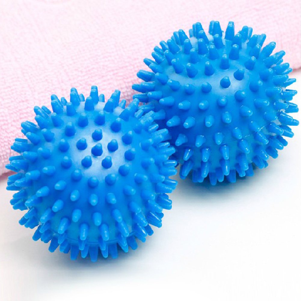 Hard PVC Dryer Balls Laundry Balls,Reusable,7cm in Diameter,Blue (2)