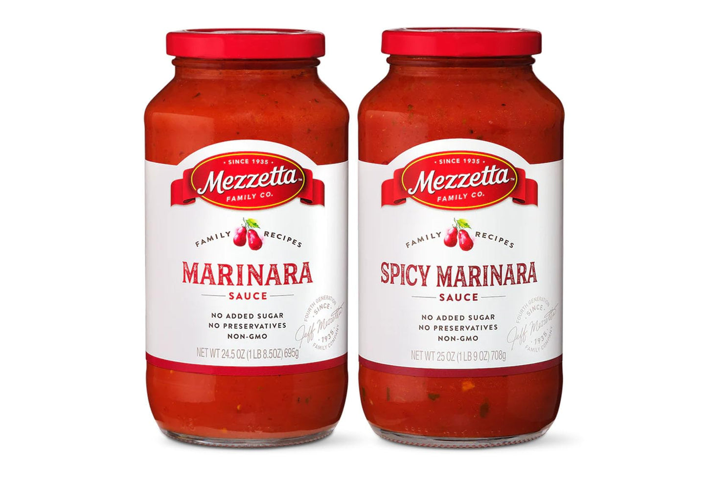 Mezzetta Marinara Sauce Jar Variety Pack - Spicy & Traditional Flavors - Non-GMO, Gluten Free, Vegan Sugar Free Tomato Sauce - Authentic Taste