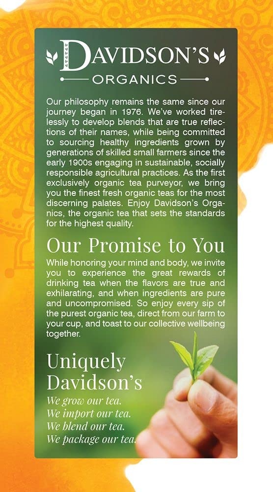Davidson's Organics, Herbal Classic Chai, 25-count Tea Bags, Pack of 6