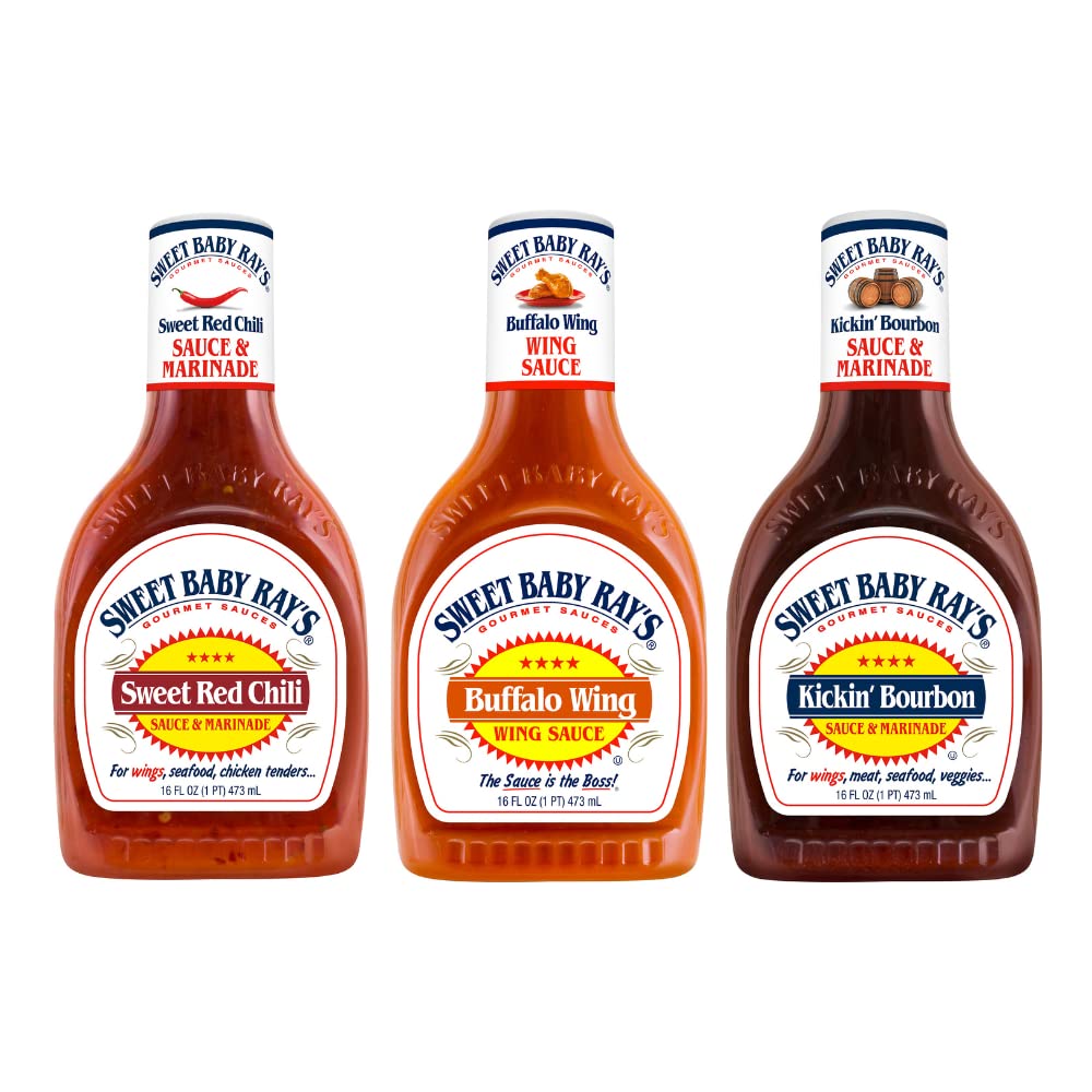 Sweet Baby Ray's Sweet Red Chili, Buffalo Wing, and Kickin Bourbon Sauce Variety Pack 16 fl oz. 3 CT.