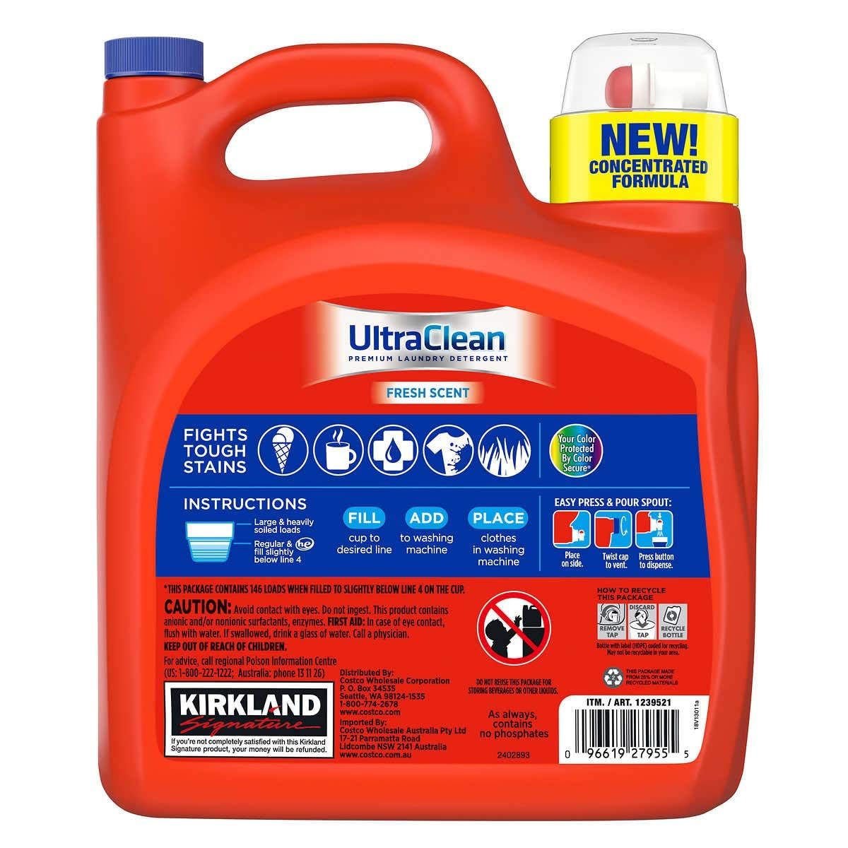 Krikland Signature Ultra Clean Premium Laundry Detergent with 2X Concentrate
