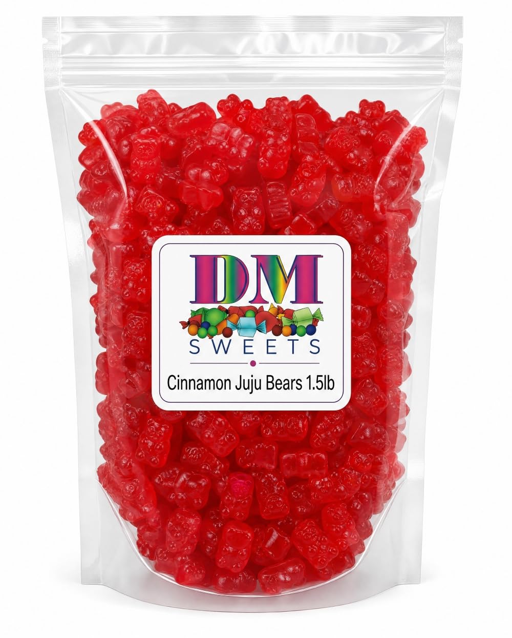 Cinnamon Juju Bears Candy - Spicy Hot Cinnamon Gummy Bears, Chewy Red-Hot Classic JuJu Bears, Bulk 1.5 Pound Bag, Old-Fashioned Fiery Cinnamon Flavor