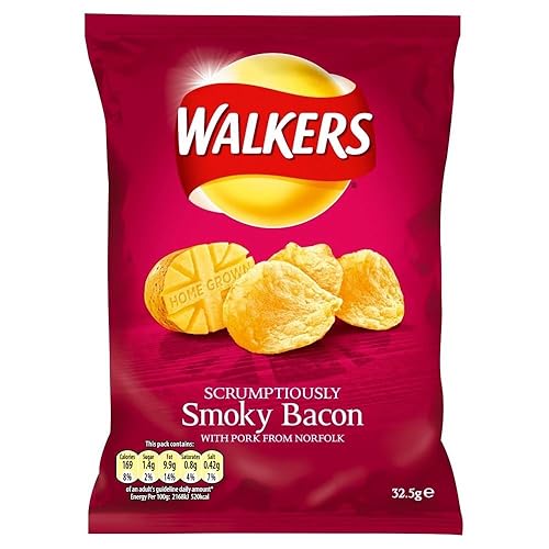 Walkers Crisps - Smoky Bacon (32.5g) - Pack of 2