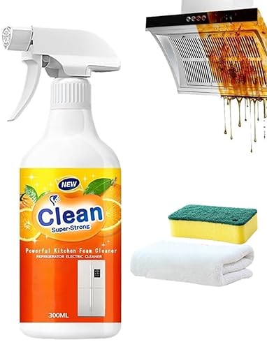 Yiushing Powerful Kitchen Foam Cleaner, Upgraded Multi-purpose Bubble Cleaning Spray, Kitchen Foaming Degreaser, For Range Hood, Oven, Icebox
