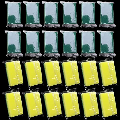 Sponge Individually Wrapped, 24 PCS Small Dishwashing Scouring Pads for Kitchen Sponge Wipes for Hotel Apartments
