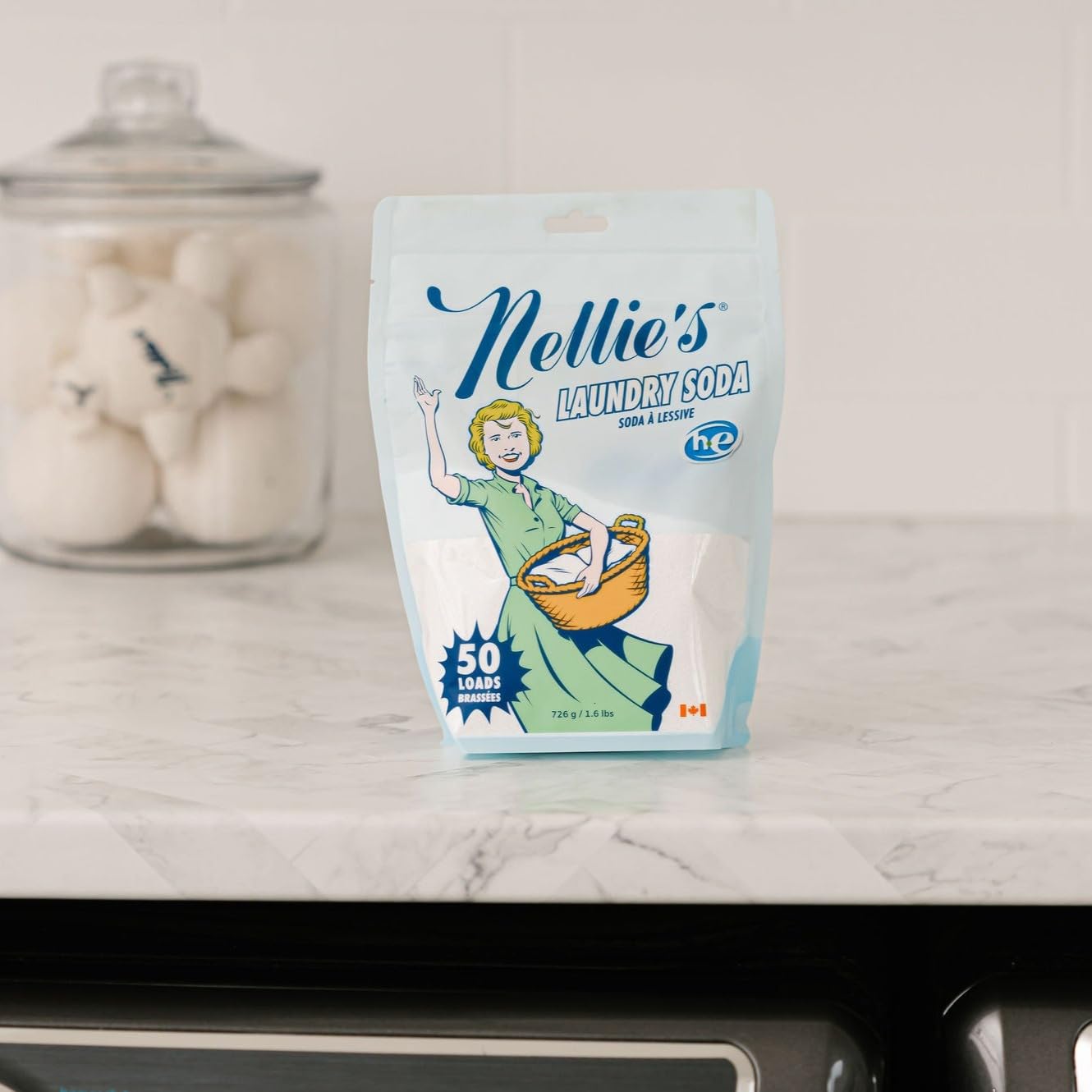 Nellie's Laundry Soda Bundle - 100 Scoops (Tin) & 50 Scoops (Pouch) - Concentrated & Septic Safe Formula - Safe for HE and Standard Washing Machines