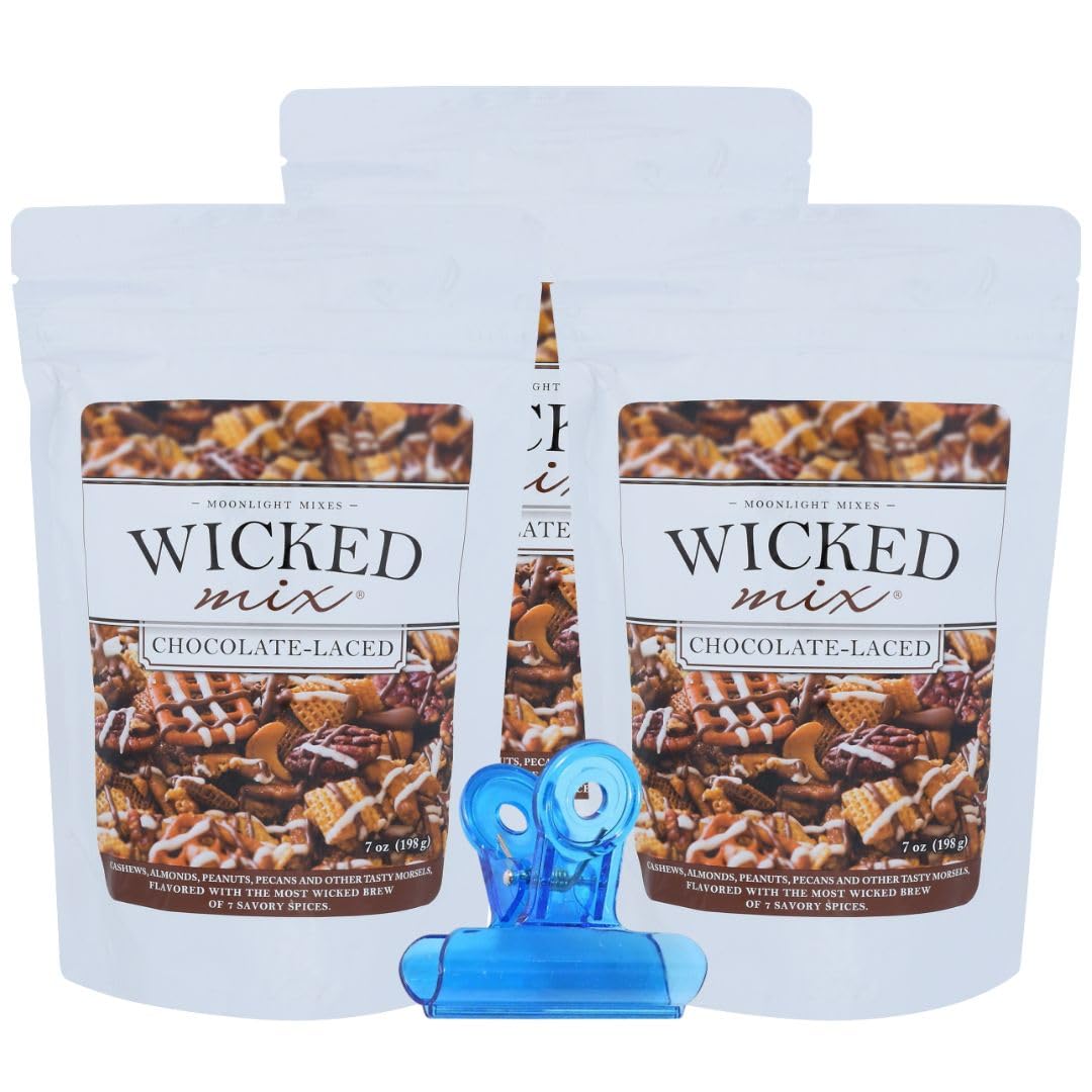 Wicked Mix - Chocolate Laced Snack Mix 7 oz - 3 Pack - with Random Item
