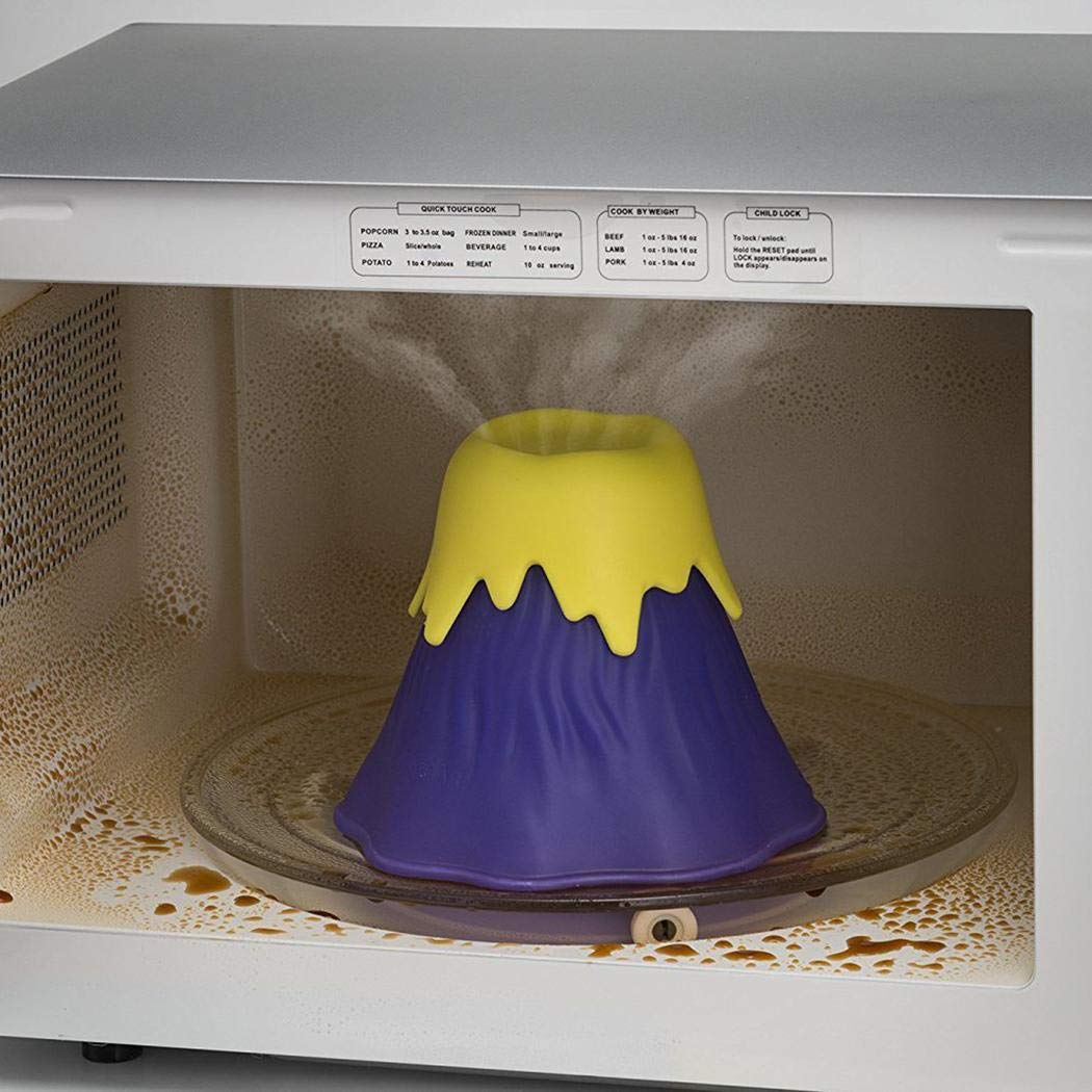 Yugiose Microwave Oven Cleaner Steam Volcano Shape Home Kitchen Gadget Cleaning Tool Kitchen Cleaners