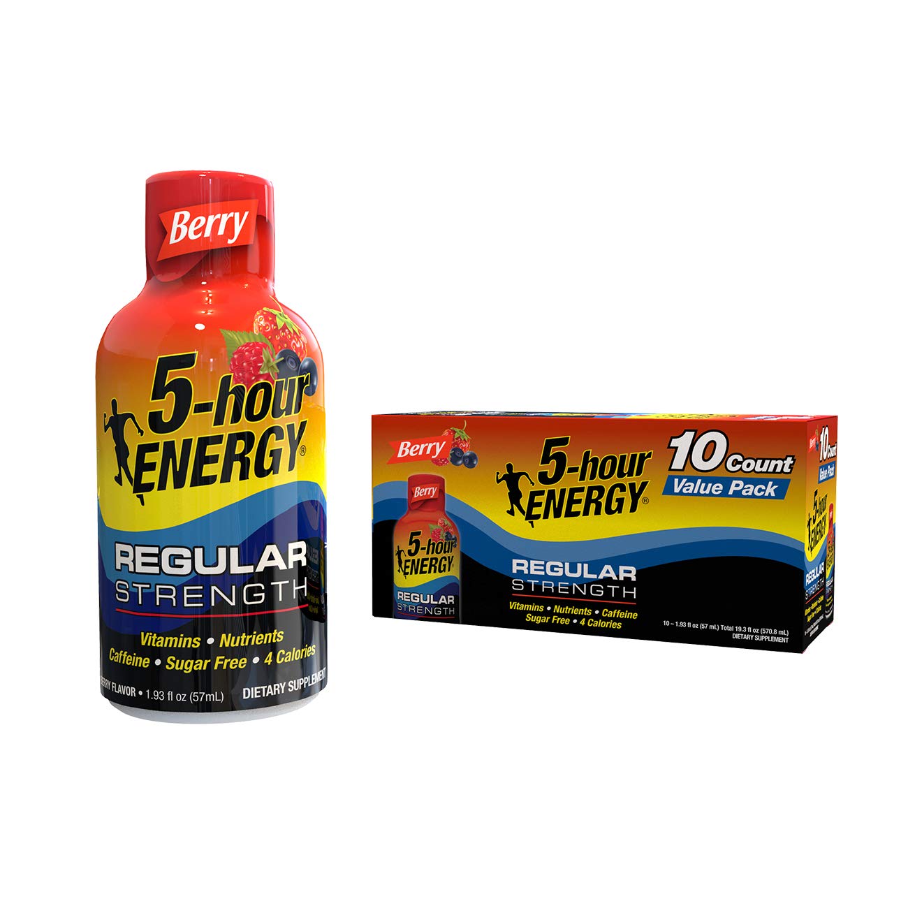 5-hour ENERGY Shot, Regular Strength Berry, 1.93 oz, 10 Pack