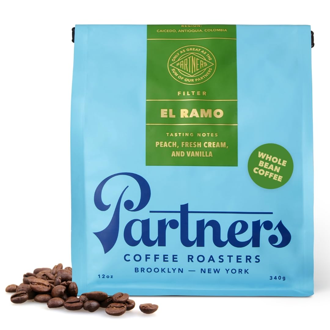 PARTNERS COFFEE ROASTERS - Whole Bean Coffee (El Ramo - Colombian, Light Roast) 12oz - Sweet Colombian Blend - Whole Coffee Beans - Lab Tested