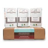 Grounds & Hounds Three Blend Starter Kit - Ground, 100% Organic Coffee Variety Pack, Bulk Ground Coffee, Includes Three 12oz Bags of Our Most Popular