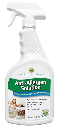 Ecology Works Anti-Allergen Solution - For Cleaning Home, Bedding, & Furniture Naturally with E book Tips