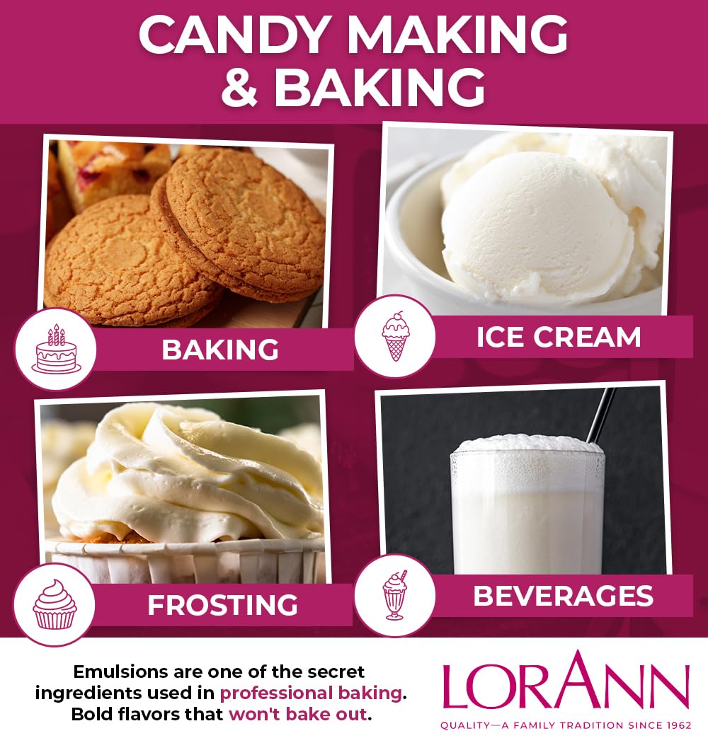 Lorann Oils Buttery Sweet Dough Bakery Emulsion: Authentic Sweet Dough Taste, Ideal for Amplifying Sweet Bready Notes in Baked Goods, Gluten-Free