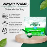 Charlie’s Soap Laundry Powder (50 Loads, 1 Pack) Hypoallergenic Deep Cleaning Washing Powder Detergent - Eco-Friendly, Safe, and Effective
