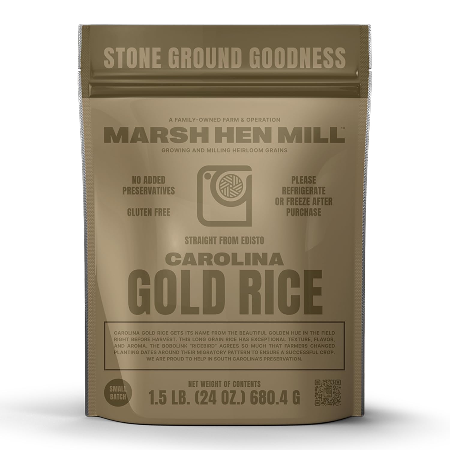 Marsh Hen Mill Carolina Gold Rice | Premium Long Grain White Rice with Exceptional Aroma, Nutty Almond & Floral Notes | Gluten-Free & Non-GMO | Ideal for Home Cooks & Chefs | 24 oz (Pack of 1)