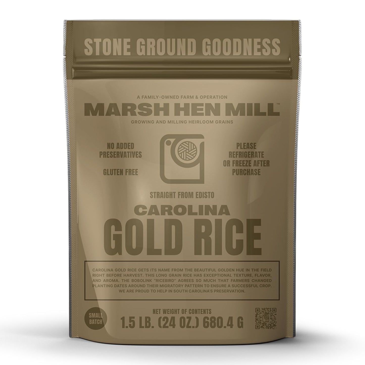 Marsh Hen Mill Carolina Gold Rice | Premium Long Grain White Rice with Exceptional Aroma, Nutty Almond & Floral Notes | Gluten-Free & Non-GMO | Ideal for Home Cooks & Chefs | 24 oz (Pack of 1)