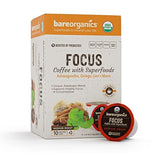 Focus Coffee with Superfoods - Organic Probiotic Mushroom Coffee Pods, Supports Healthy Focus & Digestion, Infused with Ashwagandha, Lion's Mane
