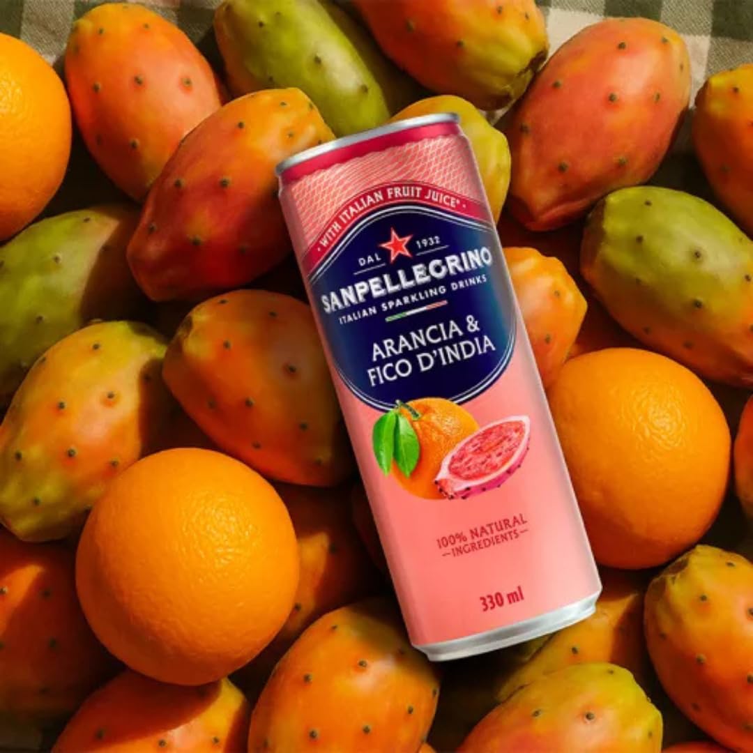 San Pellegrino Sparkling Water Variety Pack, 12 x 6.7 fl oz - 6 Pomegranate & 6 Prickly Pear, Refreshing Italian Carbonated Beverage