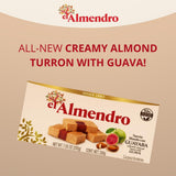 Authentic Creamy Almond Turron with Guava By El Almendro, Soft Traditional Spanish Nougat Candy, Turrón Blando Con Guayaba, Gourmet Mediterranean