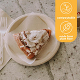 100% Compostable Disposable Paper Plates Bulk [7" 240 Pack], Bamboo Plates, Eco Friendly, Biodegradable, Sturdy Small Dessert Party Plates