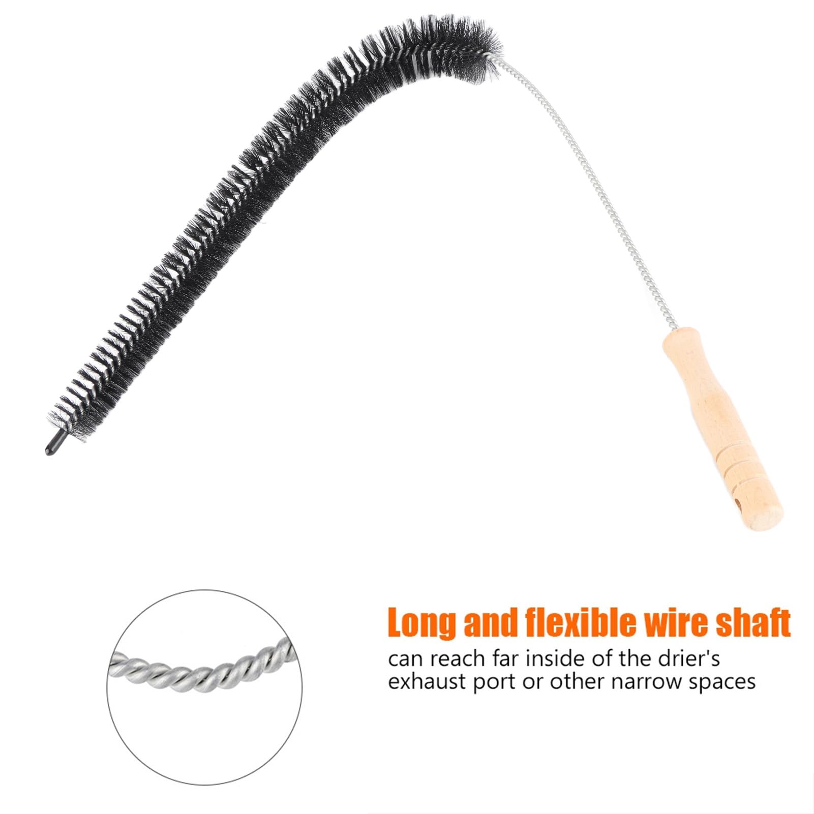 Dryer Vent Cleaner- 72cm Flexible Long Rod Brush-Sewer Drain Brush/Radiator Refrigerator/Washing Machine Tool Coil Brush for Dirt Dust Lint Blockage