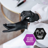 MED PRIDE X-Large Black Surgical Gloves, Disposable Med Nitrile Gloves, 4 Mil Thick, Latex and Powder-Free, Hospital Use, Pack of 50