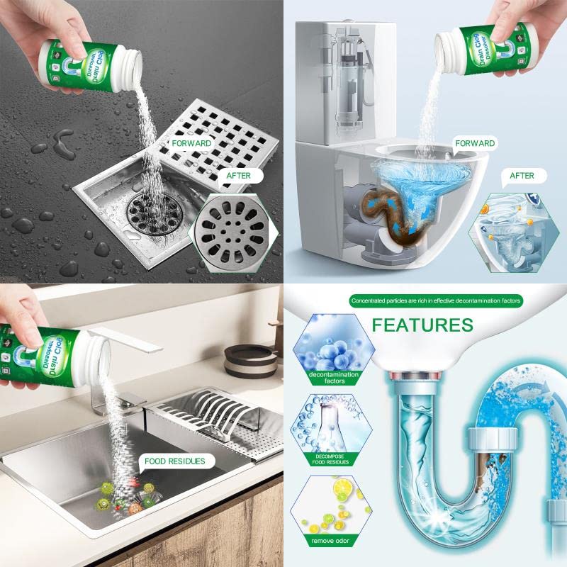 4pcs Pipe Dredge, Bubble Bombs Drain Cleaner, Powerful Sink and Drain Cleaner, Portable Powder Cleaning Tool, Super Clog Remover, Powder Agent