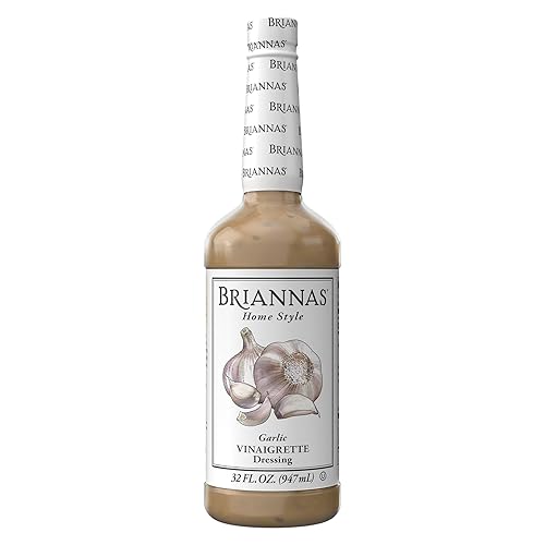 BRIANNAS - Home Style Garlic Vinaigrette Dressing - Fine Salad Dressing made with Premium Ingredients - Gluten Free, Vegan, & Kosher Dressing - 32 oz