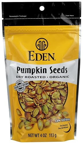 Eden Foods, Organic, Pumpkin Seeds, Dry Roasted, 4 oz pack of 2