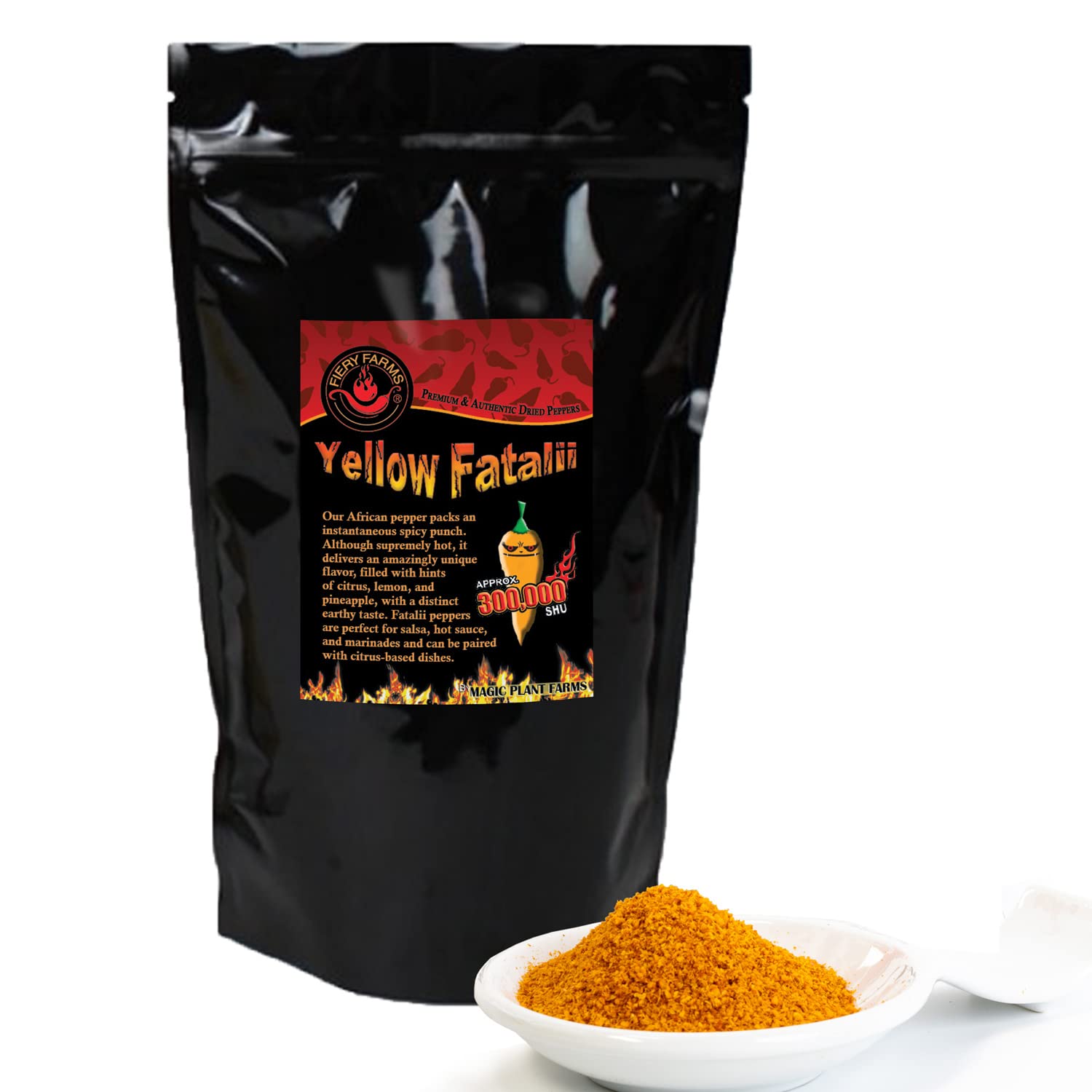 Orange Fatalii Pepper Powder by Magic Plant, 1 Lb Bulk - 350K+ SHU | Citrusy Fruity Superhot Heat | Fine Ground African Chili for Bold Flavor