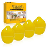 WeelenkEco Refrigerator Deodorizer - More Effective Than Baking Soda, Effectively removes stubborn refrigerator odors, Natural Gel (4 Pcs/Lemon