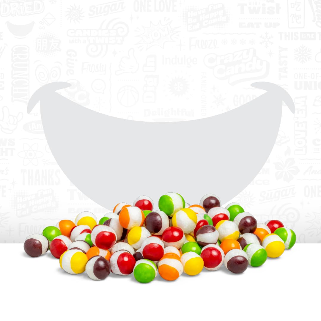Freeze Dried Candy, Crazy Candy Rainbow Bites - Crunchy Fruity Candy, Intense Flavor Light Texture
