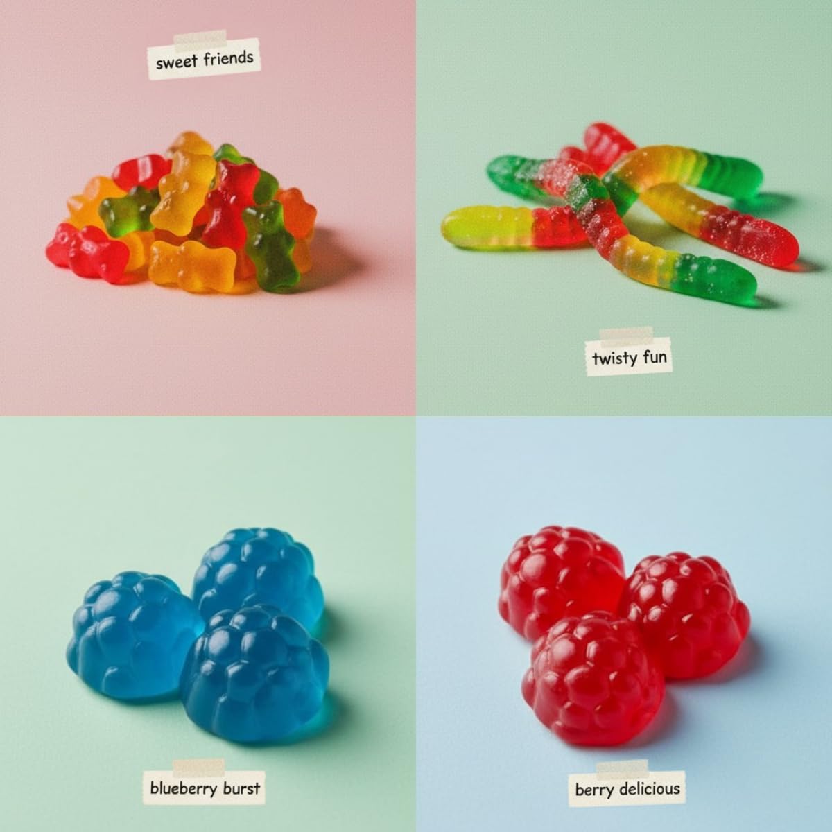 Gummy Candy Mix | 5 Pound Variety Pack | Gummy Bears, Worms,Blue and Red Raspberries | Assorted Fruit Flavors for Parties, Goodie Bags, Buffets