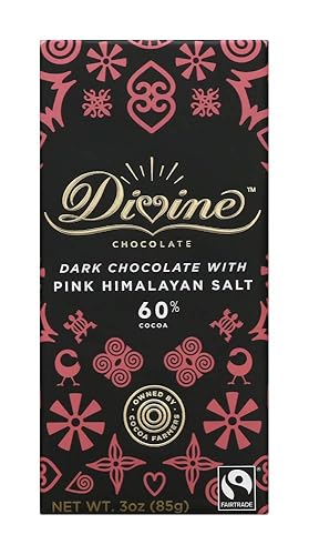 Divine Chocolate Chocolate Bar Dark Pink Himalian Salt, 3 Ounce