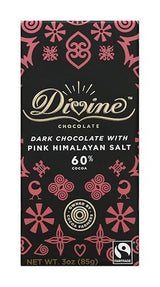 Divine Chocolate Chocolate Bar Dark Pink Himalian Salt, 3 Ounce